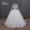 Crystal Braut Ball Kleider lange Ärmel Pailletten Hochzeit Kleid